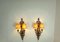 Wall Lamps in Carved Wood and Beige Silk, Italy, 1950s, Set of 2 9