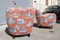 Italian Armchairs in Printed Orange Velvet Fabric attributed to Paolo Buffa, 1950s, Set of 2, Image 6