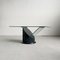 Postmodern Sculptural Coffee Table in Black Faux Marble and Glass, 1980s 1