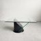 Postmodern Sculptural Coffee Table in Black Faux Marble and Glass, 1980s 5
