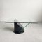 Postmodern Sculptural Coffee Table in Black Faux Marble and Glass, 1980s, Image 5