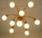 Lámpara de araña Sputnik de latón con 10 brazos curvados de Schröder & Co., Imagen 4