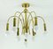 Sputnik Chandelier in Brass with 10 Curved Arms from Schröder & Co. 9