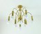 Sputnik Chandelier in Brass with 10 Curved Arms from Schröder & Co. 1