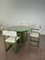 Mesa de comedor extensible y sillas de madera y tela, Italia, años 70. Juego de 5, Imagen 3