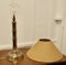 Lampada da tavolo in ottone e finto bambù con paralume, anni '70, Immagine 9