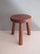 Brutalist Wooden Tripod Stool with Flared Legs, France, 1960 1