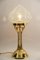 Jugendstil Tischlampe mit Original Schirm aus Opalglas, 1910 11