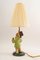 Lampe en Céramique avec Abat-Jour en Tissu, 1950s 8