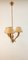 Brass Chandelier with Parchment Lampshades 3