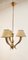 Brass Chandelier with Parchment Lampshades 4
