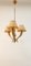 Brass Chandelier with Parchment Lampshades 1