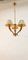 Brass Chandelier with Parchment Lampshades 9