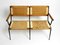 Banc 2 Places Mid-Century en Fer et Osier par Giuseppe Pagano Pogatschnig, Italie, 1950s 3