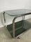 Vintage Service Table in Silver Metal on Smoked Glass, 1960s, Image 2