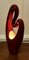 Mid-Century Abstract Ceramic Lamp in Cerise, 1980s 4