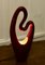 Mid-Century Abstract Ceramic Lamp in Cerise, 1980s 8