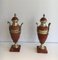 Red & Bronze Marble Cassolettes, 1880s, Set of 2 1