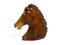 Large Horse Head Sculpture in Brown Soapstone, 1960s 1