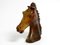 Escultura de cabeza de caballo grande de esteatita marrón, años 60, Imagen 2