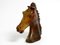 Large Horse Head Sculpture in Brown Soapstone, 1960s 2