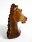 Large Horse Head Sculpture in Brown Soapstone, 1960s 7