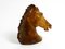 Large Horse Head Sculpture in Brown Soapstone, 1960s 3