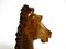 Large Horse Head Sculpture in Brown Soapstone, 1960s 12