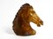 Large Horse Head Sculpture in Brown Soapstone, 1960s 4