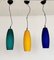 Italian Pendant Lamp Set in Murano Frosted Glass by De Majo Murano, 1970s, Set of 3 5