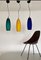 Italian Pendant Lamp Set in Murano Frosted Glass by De Majo Murano, 1970s, Set of 3 2
