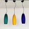 Italian Pendant Lamp Set in Murano Frosted Glass by De Majo Murano, 1970s, Set of 3 1