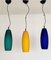 Italian Pendant Lamp Set in Murano Frosted Glass by De Majo Murano, 1970s, Set of 3 17
