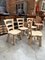 Raw Oak Chairs, 1960s, Set of 4 1