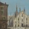 Duomo of Milan with Peasants, Oil Painting, 18th Century, Framed 3