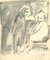 Mino Maccari, Smokers, Watercolor, 1940s 1