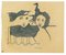 Mino Maccari, Visages avec Mains Noires, Dessin au Crayon, 1950s 1