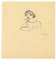 Mino Maccari, Smoking Woman, Ink Drawing, 1955 1