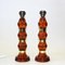 Scandinavian Amber Colored Glass and Brass Table Lamp, 1960s, Set of 2 4