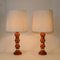 Scandinavian Amber Colored Glass and Brass Table Lamp, 1960s, Set of 2 3