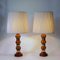 Scandinavian Amber Colored Glass and Brass Table Lamp, 1960s, Set of 2, Image 5