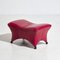 Easy Chair in Burgundy Leather with Ottoman, 1980s, Set of 2, Image 13