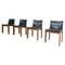 Mid-Century Modern Stühle aus Holz & Leder im Stil von Scarpa, 1960er 1