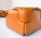 Confidential Seating Set in Cognac Leather by Alberto Rosselli for Saporiti, Italy, 1970s, Set of 4 3