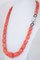 Collier corail, pierres blanches, rubis, onyx, or rose et argent 2