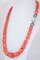 Coral, White Stones, Rubies, Onyx, Rose Gold and Silver Necklace 2