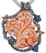 Coral, Sapphires, Diamonds, 14 Karat Rose Gold and Silver Brooch 1