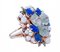 Anillo aguamarina, lapislázuli, perlas, diamantes, oro rosa y plata, Imagen 2