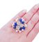 Bague Aigue-marine, Lapis, Perles, Diamants, Or Rose et Argent 5