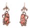 Pink Cora, Sapphires, Diamonds, 14 Karat Rose Gold and Silver Earrings, 1950s, Set of 2 3